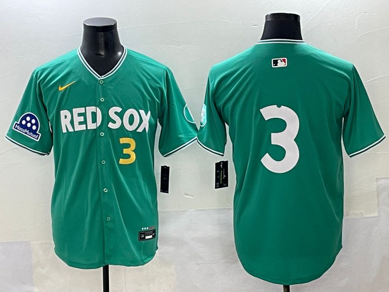 Men 2025 Boston Red Sox #3 No Name Green Joint Name Nike MLB Jersey style 6->boston red sox->MLB Jersey